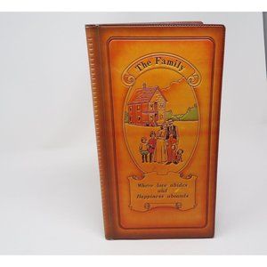 Vintage Brown Vinyl Photo Album "The Family Where love Abides & Happiness Abound